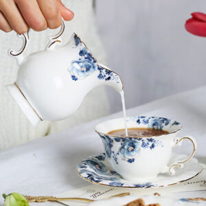 TSB11BB005 D1 Blue White Flower English Tea Set Bone China Coffee Set