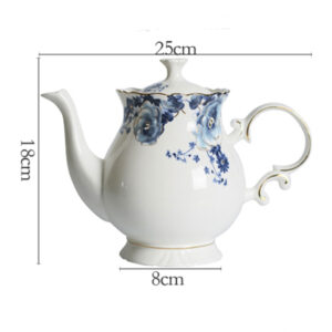 TSB11BB005 D5 Blue Floral Tea Set Porcelain Coffee Set