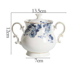TSB11BB005 D7 Blue Floral Tea Set Porcelain Coffee Set