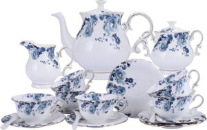 TSB11BB005 DDD7 Floral English Tea Set Porcelain Teapot Set with Stand