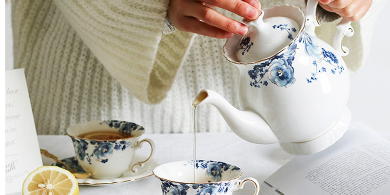 TSB11BB005 ddd1 1 Blue Floral Tea Set Porcelain Coffee Set