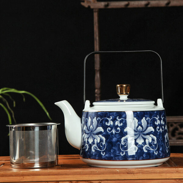 TSB11BB006 1 4 7-Piece Chinese Blue White Teapot Set Porcelain