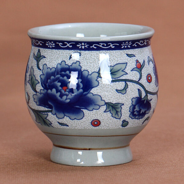 TSB11BB008 7 Vintage Blue White Porcelain Tea Set with Tray