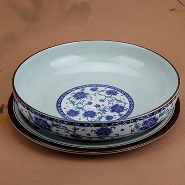 TSB11BB008 8 Vintage Blue White Porcelain Tea Set with Tray
