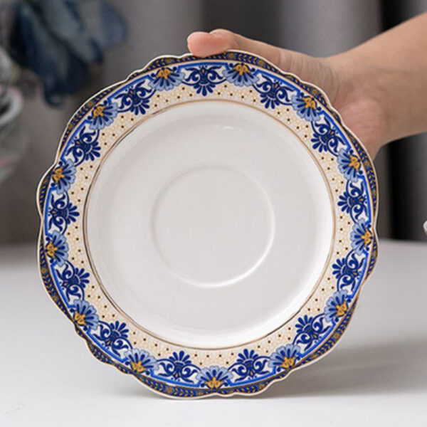 TSB11BB009 4 Vintage Tea Cup and Saucer Set Porcelain Blue White