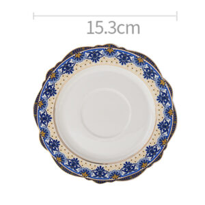 TSB11BB009 D3 Vintage Tea Cup and Saucer Set Porcelain Blue White