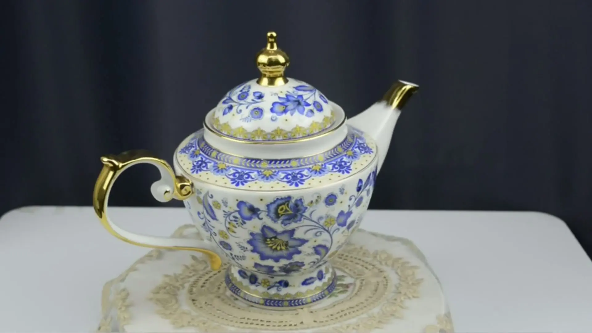  Blue Tea 3種せっと HerbalCartonandTeapotTrio-
