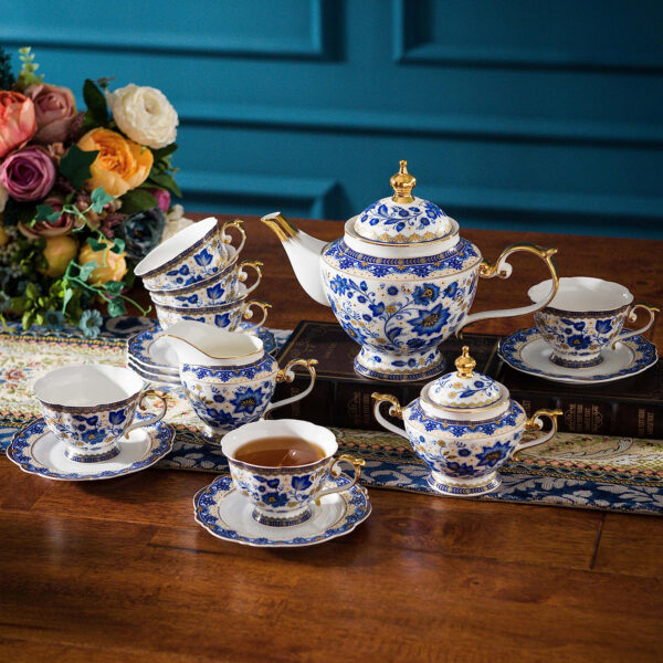TSB11BB010 FB Floral Afternoon Tea Set Bone China Teapot Set