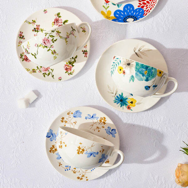TSB11BB011 3 Flower Tea Set for One Porcelain
