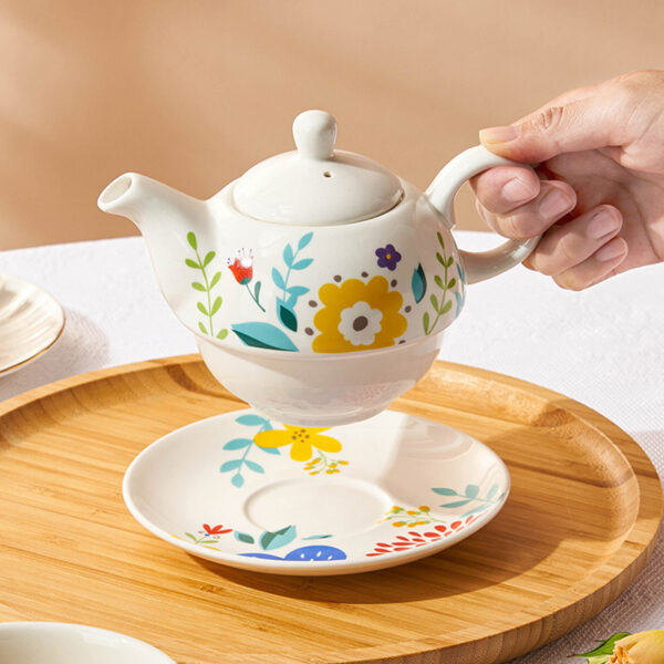 TSB11BB011 6 Flower Tea Set for One Porcelain