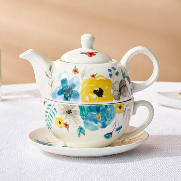 TSB11BB011 F Flower Tea Set for One Porcelain