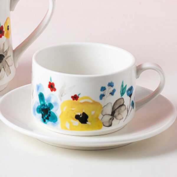 TSB11BB012 5 5-Piece Flowers Porcelain Teapot Set Modern