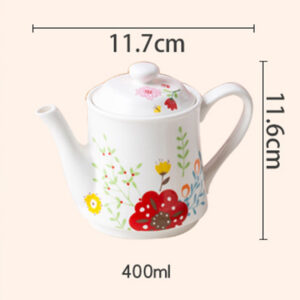 TSB11BB012 D3 5-Piece Flowers Porcelain Teapot Set Modern