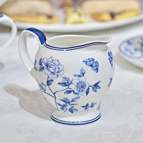 TSB12BB003 4 Peacock Blue White Coffee and Tea Set for Afternoon