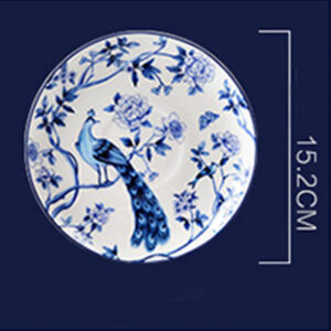 TSB12BB003 D10 Peacock Blue White Coffee and Tea Set for Afternoon