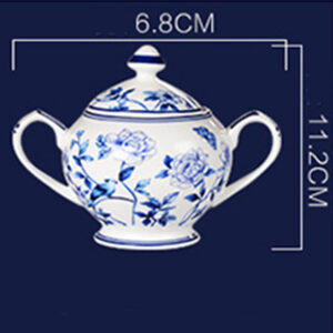 TSB12BB003 D12 Peacock Blue White Coffee and Tea Set for Afternoon