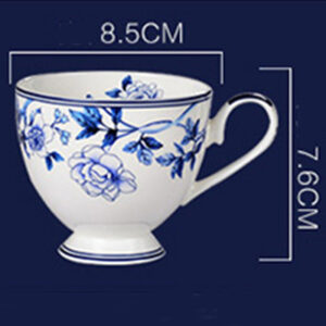 TSB12BB003 D9 Peacock Blue White Coffee and Tea Set for Afternoon