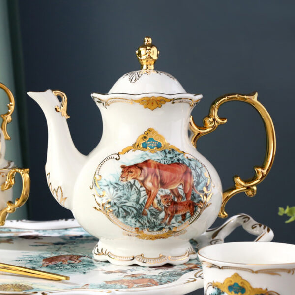 TSB12BB005 2 Fantasy Jungle English Tea Set Porcelain with Tray