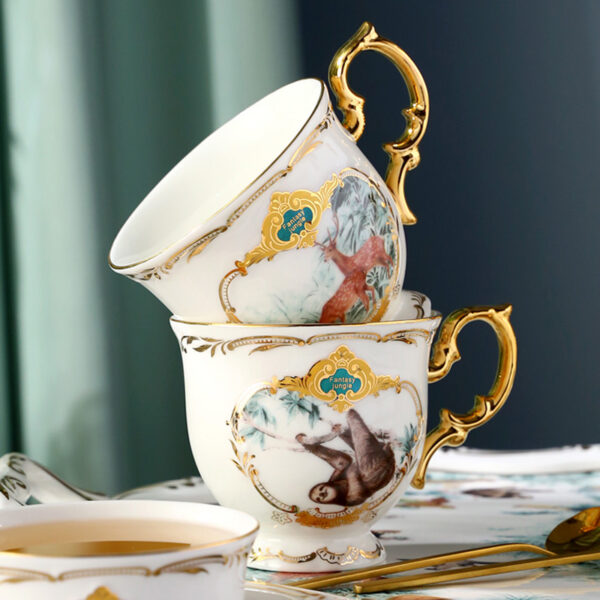 TSB12BB005 3 Jungle English Tea Set with Tray Porcelain Teapot Set