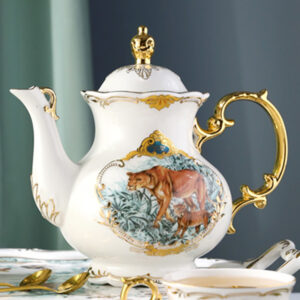 TSB12BB005 d4 Jungle English Tea Set with Tray Porcelain Teapot Set