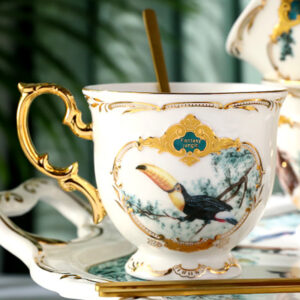 TSB12BB005 d6 Jungle English Tea Set with Tray Porcelain Teapot Set