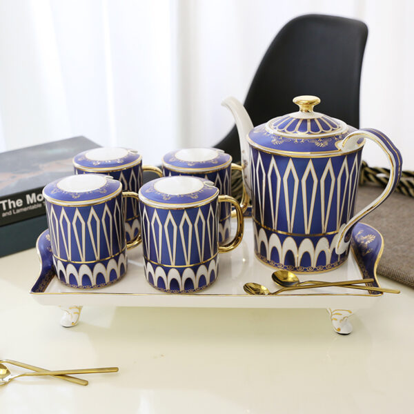 TSB12BB006 F Stylish English Porcelain Teapot Set with Tray