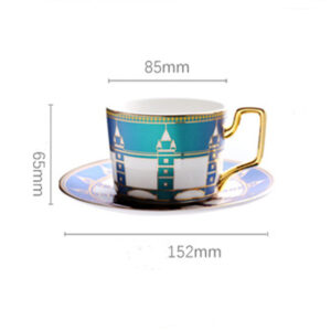 TSB12BB007 D9 Colorful Porcelain Coffee and Cup Set with Tray