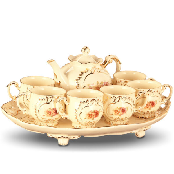 TSB12BB023 1 Vintage English Tea Set Porcelain Luxury Teapot Set