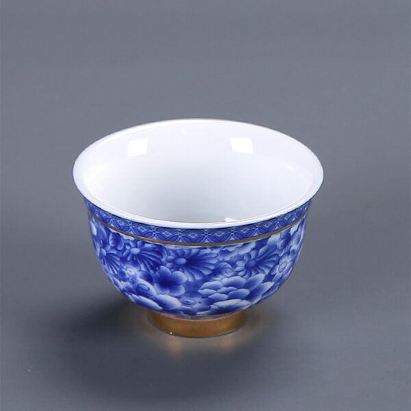 TSB13BB001 5 Flowers Porcelain Chinese Gongfu Tea Set Blue and White