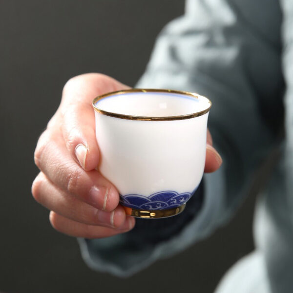 TSB13BB004 d5 Ocean White Porcelain Chinese Gongfu Tea Set