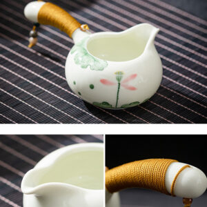 TSB13BB005 d2 Lotus Japanese Porcelain Tea Set with Tray