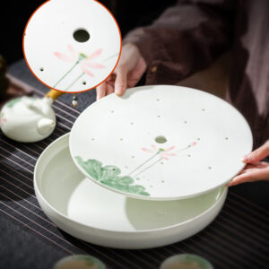 TSB13BB005 d4 Lotus Japanese Porcelain Tea Set with Tray