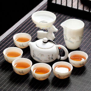 TSB13BB009 VV2 Crane Chinese Porcelain Tea Set for Gongfu Cha