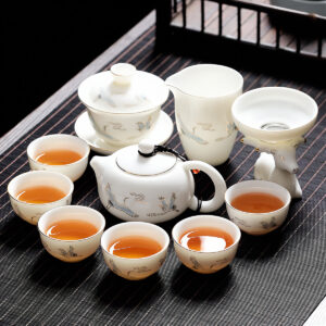 TSB13BB009 VV3 Crane Chinese Porcelain Tea Set for Gongfu Cha