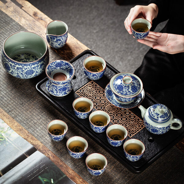 TSB13BB010 5 Jingdezhen Blue and White Chinese Gongfu Tea Set