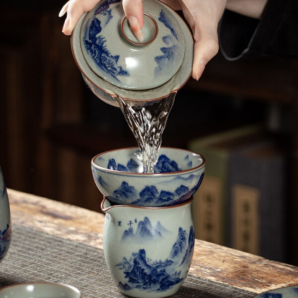 TSB13BB010 B4 Jingdezhen Chinese Gongfu Tea Set Blue and White