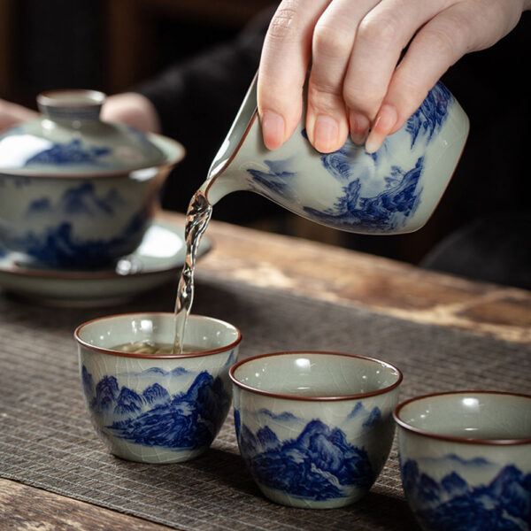 TSB13BB010 B5 Jingdezhen Chinese Gongfu Tea Set Blue and White