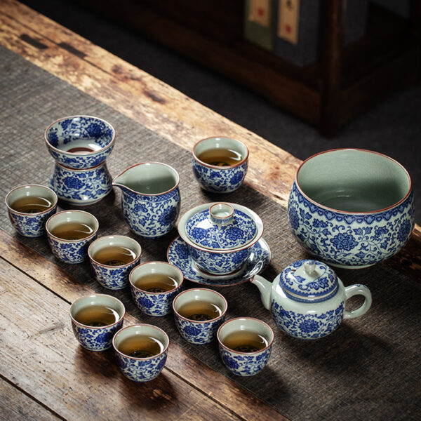 TSB13BB010 F Jingdezhen Blue and White Chinese Gongfu Tea Set
