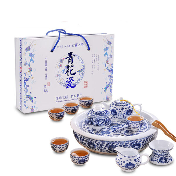 TSB13BB014 1 Upscale Blue and White Chinese Gongfu Tea Set