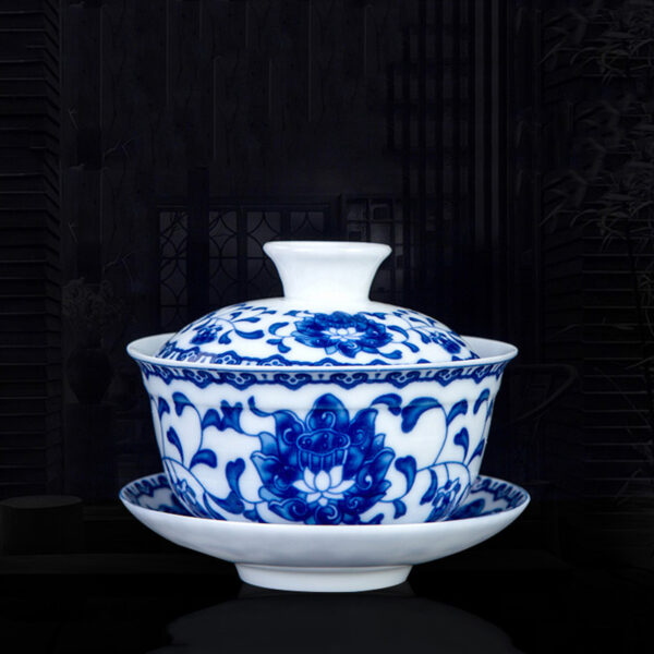 TSB13BB014 2 Upscale Blue and White Chinese Gongfu Tea Set