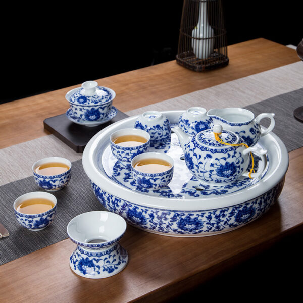 TSB13BB014 8 Upscale Blue and White Chinese Gongfu Tea Set