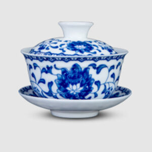 TSB13BB014 D4 2 Upscale Blue and White Chinese Gongfu Tea Set