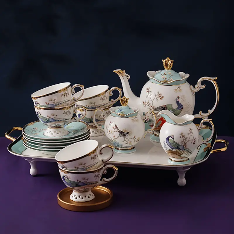 工芸品 ENGLISH FINE BONE CHINA Vintage Phoenix English Tea Set Bone China - Teasetbox.com