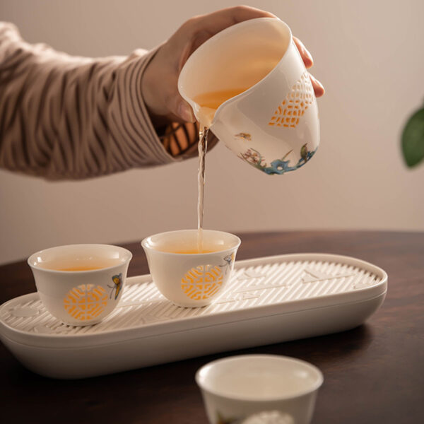 TSB16BB001 4 Butterfly Chinese Travel Tea Set Ceramic