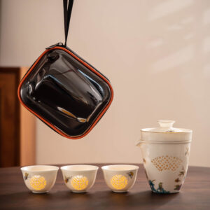 TSB16BB001 d2 Butterfly Chinese Travel Tea Set Ceramic