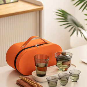 TSB16BB004 v2 Portable Travel Tea Set Glass with Case