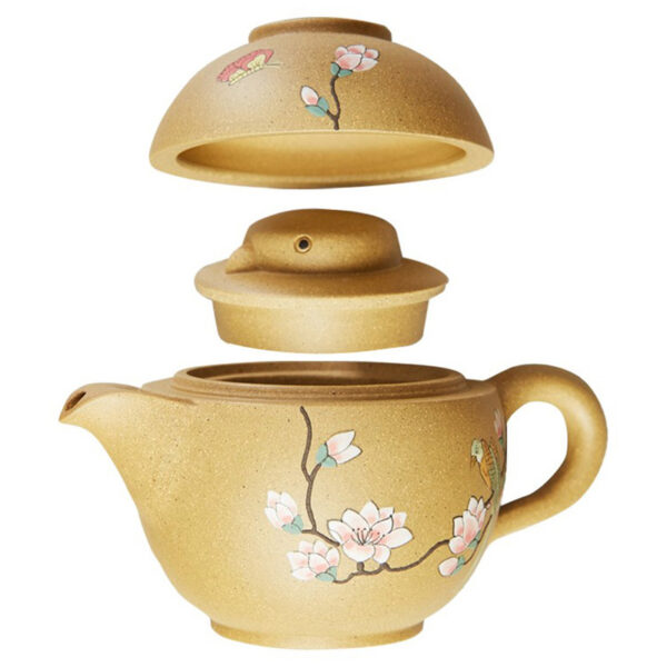TSB16BB009 2 Bird Flower Chinese Yixing Travel Tea Set for One