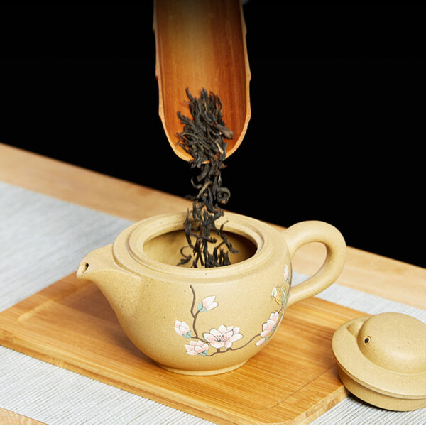 TSB16BB009 4 Bird Flower Chinese Yixing Travel Tea Set for One