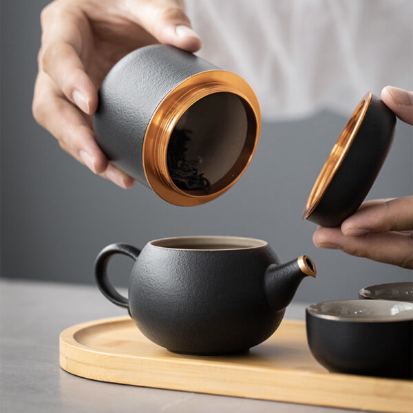 TSB16BB011 4 Cloud Chinese Travel Tea Set Ceramic