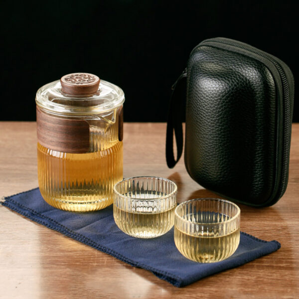 TSB16BB016 FF Creative Glass Travel Tea Set with Case
